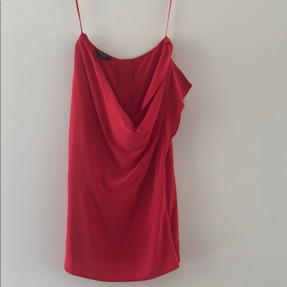 Silk Red/pink Hobbs cowl neck top blouse